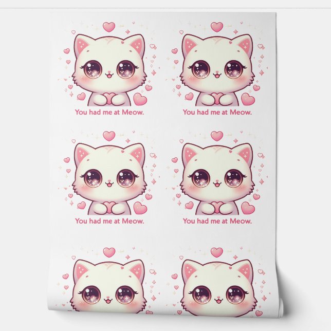 Du hattest mich bei Meow Kawaii Cat Niedlich Paste Tapete (Abrollen)
