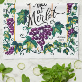 Du hattest mich bei Merlot Custom Lila Vino Geschirrtuch (Gefaltet)