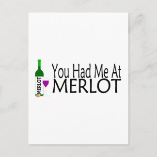 Du hattest mich bei Merlot Wine Postkarte