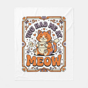Du hattest mich bei Miau Katze Valentinstag Liebe  Fleecedecke