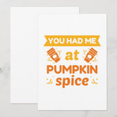 Du hattest mich bei Pumpkin Gewürz Dankeskarte (Vorne/Hinten)