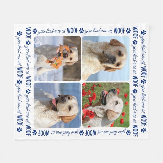 Du hattest mich bei WOOF Personalisiert Hund über  Fleecedecke (Vorderseite (Horizontal))