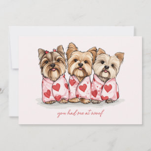 Du hattest mich bei Woof Valentinstag Yorkie Dogs Feiertagskarte