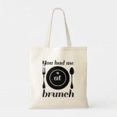 Du hattest mich beim Brunch Tragetasche (Rückseite)