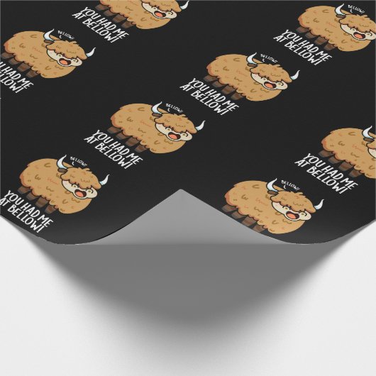Du hattest mich im Bellow Funny Yak Pun Dark BG Geschenkpapier (Ecke)