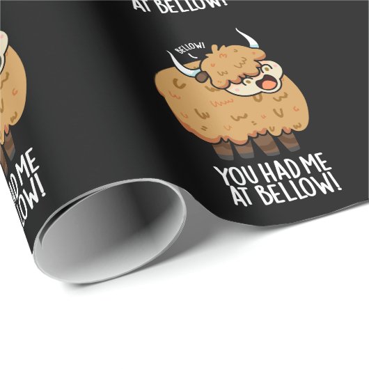 Du hattest mich im Bellow Funny Yak Pun Dark BG Geschenkpapier (Rolleneckpunkt)