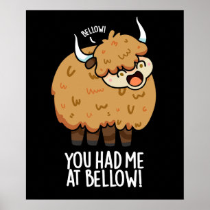 Du hattest mich im Bellow Funny Yak Pun Dark BG Poster