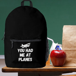 Du hattest mich im Flugzeug, Funny, Simple Aviatio Bedruckter Rucksack