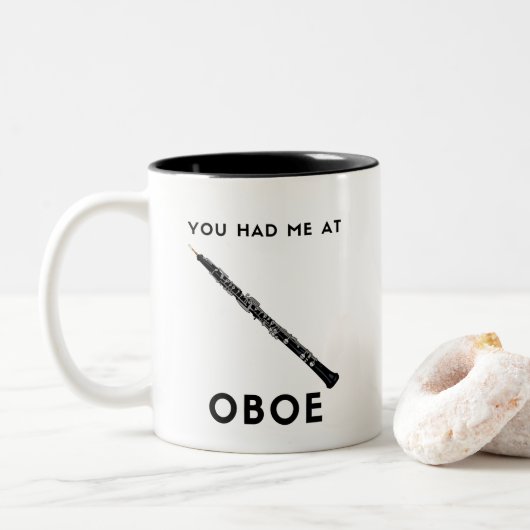 Du hattest mich im Oboe Funny Oboist Spaß Zweifarbige Tasse (Mit Donut)