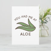 Du hattest mich in Aloe Dankeskarte (Stehend Vorderseite)
