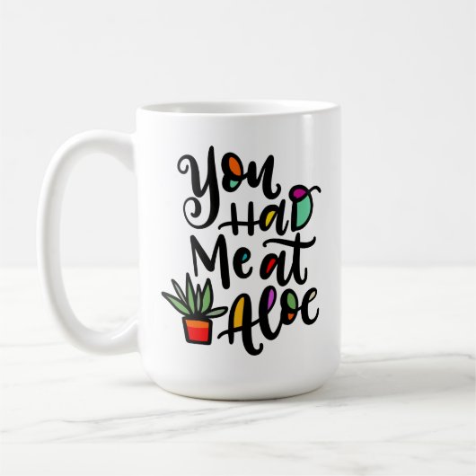 Du hattest mich in Aloe, handschriftlich Kaffeetasse (Links)