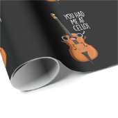 Du hattest mich in Cello Funny Music Pun Dark BG Geschenkpapier (Rolleneckpunkt)