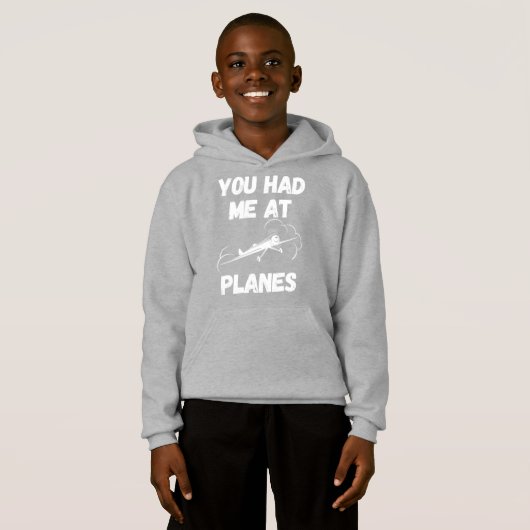 Du hattest mich in Flugzeug Typografie, Luftfahrt, Hoodie (Vorne ganz)