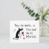 Du hattest mich in Merlot Funny Wine Puff Postkarte (Stehend Vorderseite)