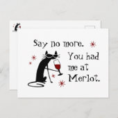 Du hattest mich in Merlot Funny Wine Puff Postkarte (Vorne/Hinten)