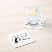 Du hattest mich in Merlot Funny Wine Puff Rechteckiger Pappuntersetzer (Vor Ort)