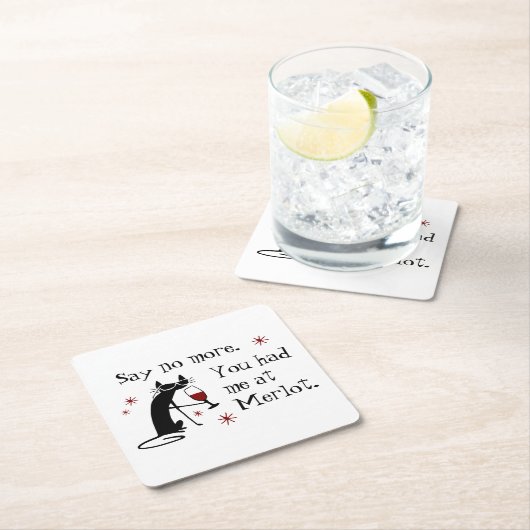 Du hattest mich in Merlot Funny Wine Puff Rechteckiger Pappuntersetzer (Vor Ort)