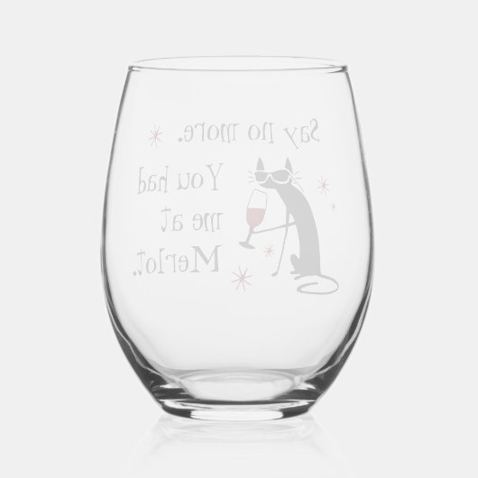 Du hattest mich in Merlot Funny Wine Puff Weinglas Ohne Stiel (Rückseite)