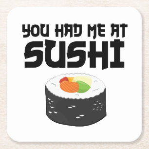 Du hattest mich in Sushi - Funny Food Rechteckiger Pappuntersetzer