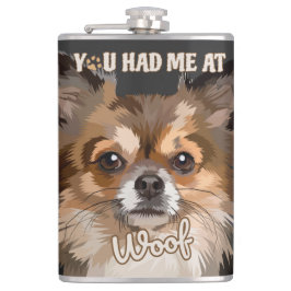 Du hattest mich in Woof | Spitz Hunde Liebhaber Flachmann