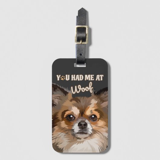 Du hattest mich in Woof | Spitz Hunde Liebhaber Gepäckanhänger (Vorderseite Vertikal)