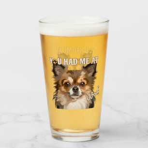 Du hattest mich in Woof   Spitz Hunde Liebhaber Glas