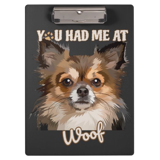 Du hattest mich in Woof | Spitz Hunde Liebhaber Klemmbrett (Vorderseite)