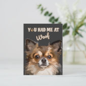 Du hattest mich in Woof | Spitz Hunde Liebhaber Postkarte (Stehend Vorderseite)