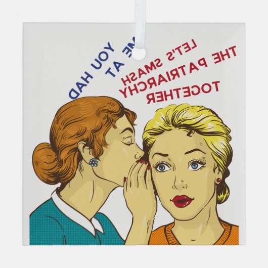 Du hattest mich @ 'Let's Smash the Patriarchy Toge Ornament Aus Glas (Rückseite)