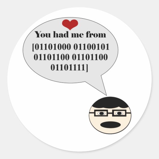 Du hattest mich von Hello Binary Stickers (Vorderseite)