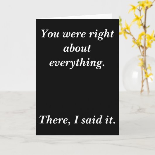 Du hattest recht karte (Gelbe Blume)