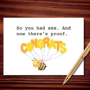 "Du hattest Sex" Funny Baby Herzlichen Glückwunsch Karte
