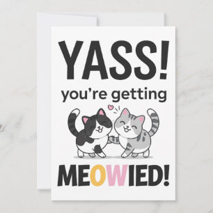 Du heiratest mich, lustige Hochzeit, Miezekatze Einladung