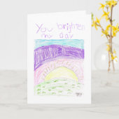 "Du hellst meinen Tag" geklappte Grußkarte Karte (Gelbe Blume)