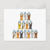Du hörst auf zu rauchen Cartoon Katzen