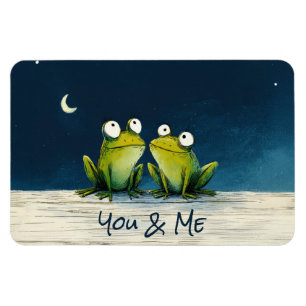 Du & Ich Frösche – Süße romantische Tierkunst Magnet