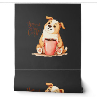 Du & ich Kaffee - Süßer Corgi & Gemütlicher Kaffee Tapete