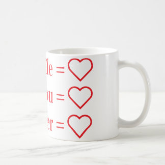 Du + Ich = ❤️ | Personalisiertes Romantisches Lieb Kaffeetasse