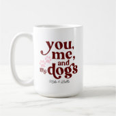 Du ich und der Hund Couple Minimalistischen Gesche Kaffeetasse (Links)