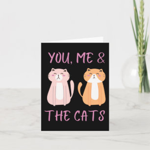 Du, ich und die Katzen süße Valentins-Paare Karte