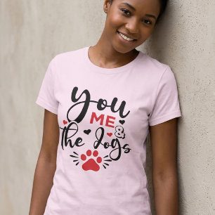 Du ich und Katze Hund Valentins-T-Shirt T-Shirt