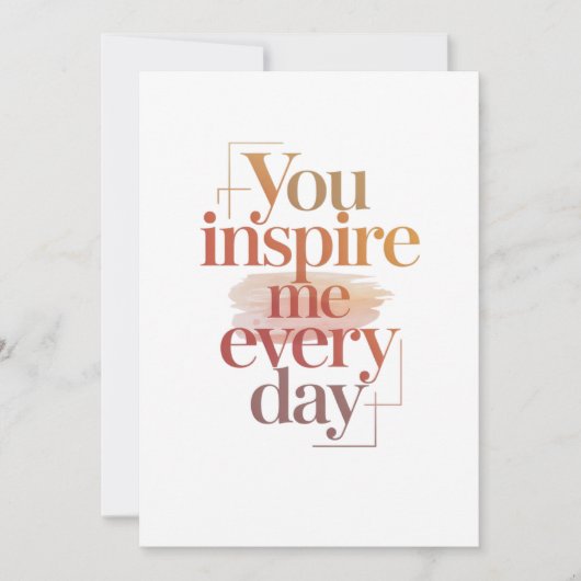 Du inspirierst mich jeden Tag Karte (Vorderseite)