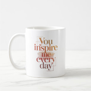 Du inspirierst mich jeden Tag Personalisierter Nam Kaffeetasse