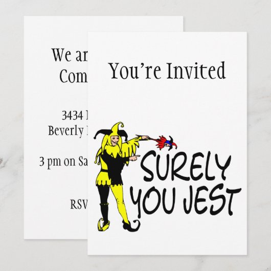 Du Jest Jester Einladung (Vorne/Hinten)