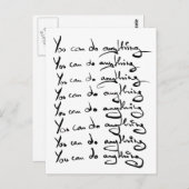 Du KANNST ALLES TUN! inspirierendes Zitat Postkarte (Vorne/Hinten)
