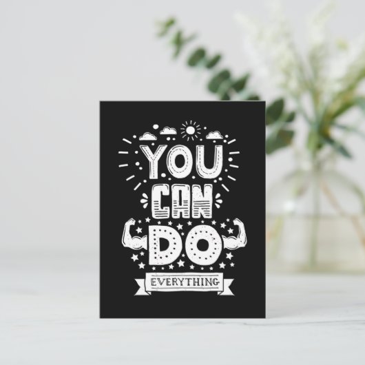 Du kannst alles tun postkarte (Stehend Vorderseite)