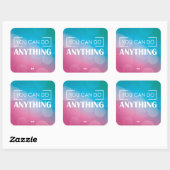 Du kannst alles tun quadratischer aufkleber (Blatt)