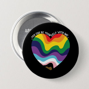 Du kannst bei mir du selbst sein LGBT Transgender  Button
