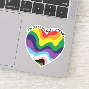 Du kannst du selbst bei mir sein LGBT Transgender Aufkleber
