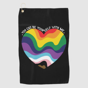 Du kannst du selbst bei mir sein LGBT Transgender Golfhandtuch